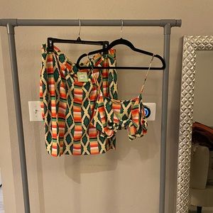 Two piece crop top skirt